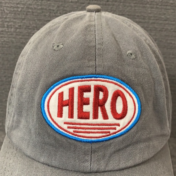 Hero OneBlood Baseball Hat Women's Adjustable Gray Embroidered Strapback Cap - Picture 3 of 12